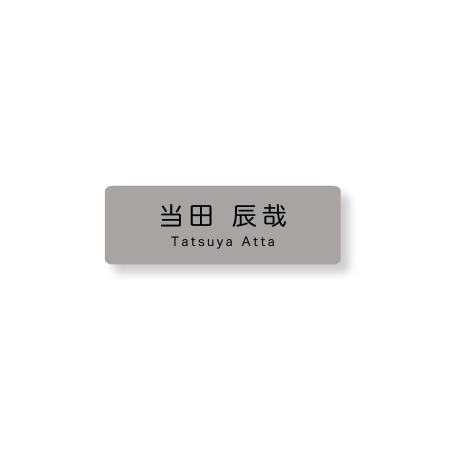 《自分でデータ編集》 ネームプレート 二層板(銀・黒) 60×20mm ピン・クリップ両用タイプ B0014-0084
