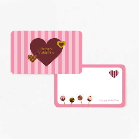 バレンタイン　メッセージカード　ピンク
