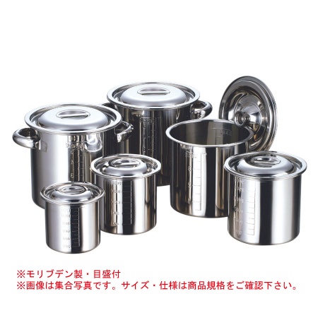 AG(赤川器物)モリブデン 目盛付寸胴鍋 10cm・手無 (φ100xH100mm) 0.7リットル 05111810