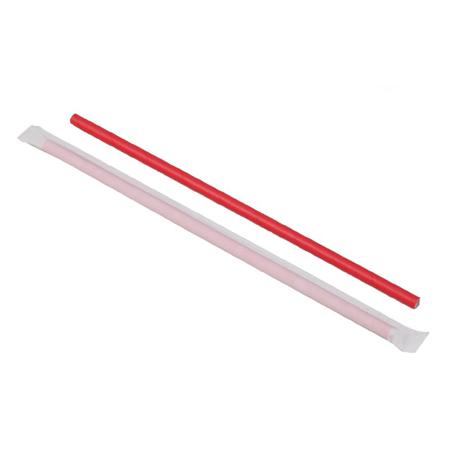 紙製ストロー　6x210mm 紙梱包　8,000本 赤無地 SW06210-R 紙ストロー(個包装)赤