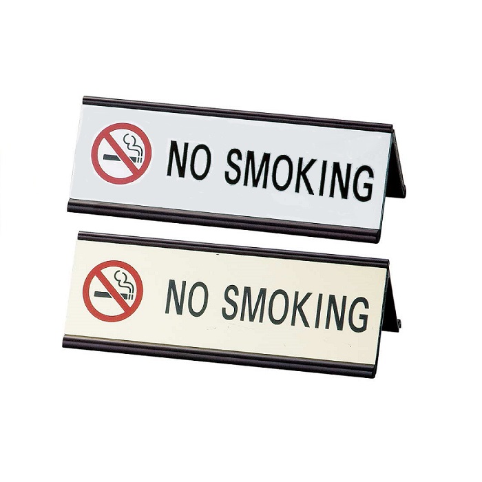 【在庫限り廃番商品】アルミ禁煙サイン(両面)　NO SMOKING　SI-3EB　えいむ(Aim)