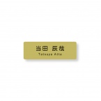 《自分でデータ編集》 ネームプレート 二層板(金・黒) 60×20mm ピン・クリップ両用タイプ B0014-0083