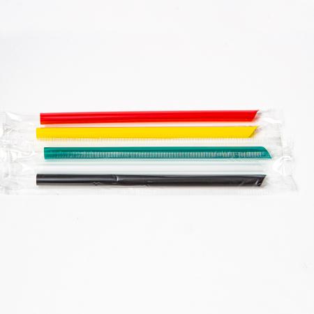 straw-34｜タピオカ蓋突き刺し用 10×190mm 片先斜ストレート