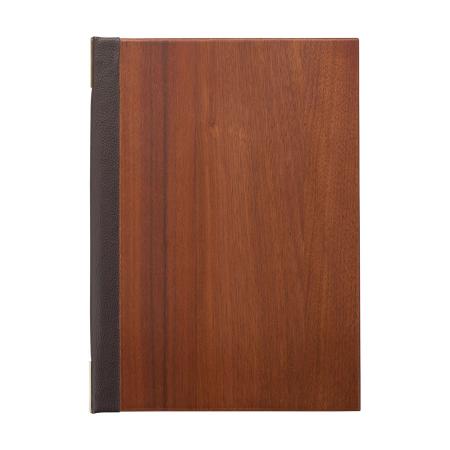 木製メニューブック　A4・4ページ ピンタイプ WB-931 木製ピンメニュー(ウォルナットMDF)えいむ(Aim)