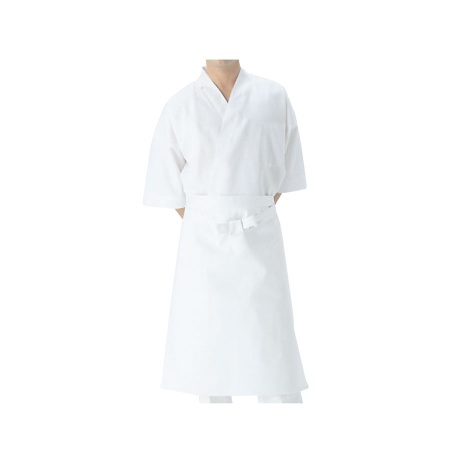 腰下前掛け　帯細4cm・カツラギ・綿100%・日本製　TH5670-0 東京白衣