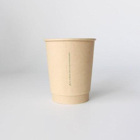 バンブー二重紙コップ(水性コート) 240ml(8オンス)　80mm口径 1,000個　※沖縄・離島 送料別途