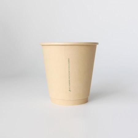 バンブー二重紙コップ(水性コート) 300ml(10オンス)　90mm口径 500個　※沖縄・離島 送料別途