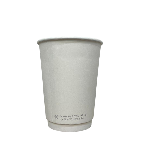 プラスチックフリー ダブルウォールカップ　ホワイト 420ml(12オンス)　90mm口径 500個　※沖縄・離島 送料別途