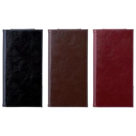 二ツ折伝票ホルダー　W113×H220mm　左サイドポケット　右マグネットクリップ　マイクロファイバー　CBH-400 えいむ(Aim)