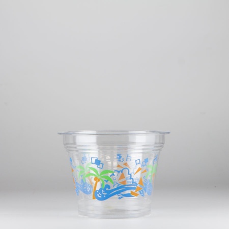 プラスチックカップ　290ml(9オンス)　96mm口径 1,000個 (PET製)　パームツリー　※北海道・沖縄・離島 送料別途 ※個人宅配送不可 (東名化学)