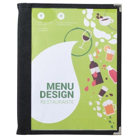 HTA-A4｜クリアメニューブック A4・4ページ+2ページ 4穴金属バインダー