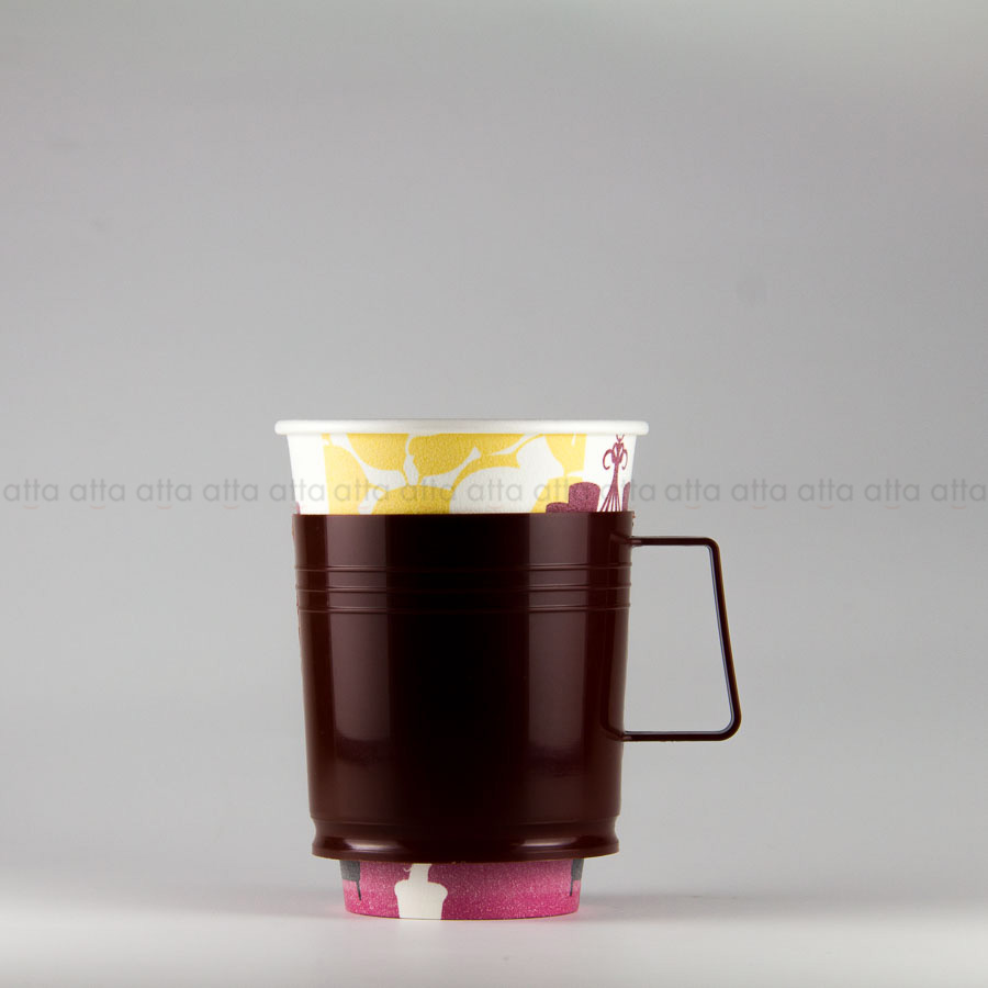 カップホルダー茶 紙コップホルダー 7オンス用 200個 カップホルダー茶 テイクアウト イベント 業務用 お祭り 使い捨て食品容器 飲食店用品 印刷通販のatta アッタ