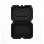 弁当容器・惣菜容器　300個　195x300x46mm ※電子レンジ可 バイオデリカ シェルBOX40黒 ※沖縄・離島 送料別途