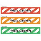 フロアサイン　Please wait hereライン　W420×H74mm 1セット8枚 表面フロアサイン用ラミネート加工(裏面のりつき)