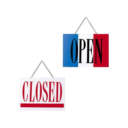 営業中サイン　OC-2-フランス　硬質ポリ塩化ビニル　表:OPEN　裏:CLOSED