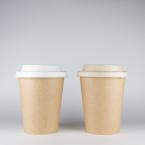 厚紙未晒紙コップ+パルプリッド 280ml(8オンス)　80mm口径 1,000個セット　KMA-240本体ナチュラル　※北海道・沖縄・離島 送料別途