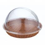 PPラタン 丸型ビュッフェバスケット 半回転ポリカーボネイトカバー付 40型 ブラウン BB-400C-BR　010B40BR