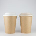 厚紙未晒紙コップ+パルプリッド 420ml(12オンス)　90mm口径 1,000個セット　KMA-360本体ナチュラル　※北海道・沖縄・離島 送料別途