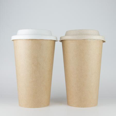 厚紙未晒紙コップ+パルプリッド 500ml(15オンス)　90mm口径 1,000個セット　KMA-470本体ナチュラル　※北海道・沖縄・離島 送料別途