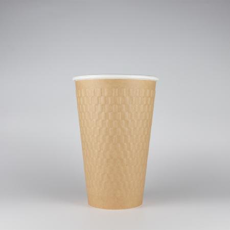 断熱二重エンボス紙コップ 460ml(15オンス) 1,000個　KMW-470ナチュラル　※北海道・沖縄・離島 送料別途