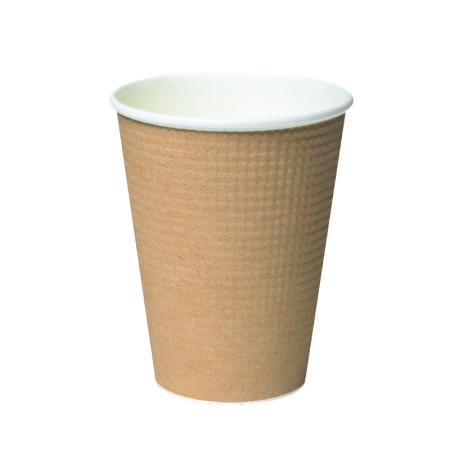 エンボス紙コップ　340ml(12オンス)　1,250個　SMP-340E 未晒ムジ　※沖縄・離島 送料別途