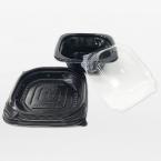 TNランチ丼セット黒A 本体+中皿+蓋 本体黒色600セット 172×172×約103mm ※本体・中皿は電子レンジ可 ※沖縄・離島 送料別途