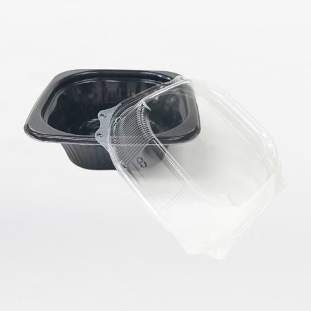TNランチ丼セット黒B 本体+蓋 本体黒色600セット 172×172×約92mm ※本体は電子レンジ可 ※沖縄・離島 送料別途