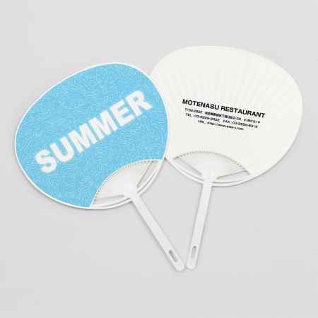 オリジナルうちわ SUMMER アートブルー デザイン付き 柄付きポリうちわ UCHIWA-50【attaにおまかせ】