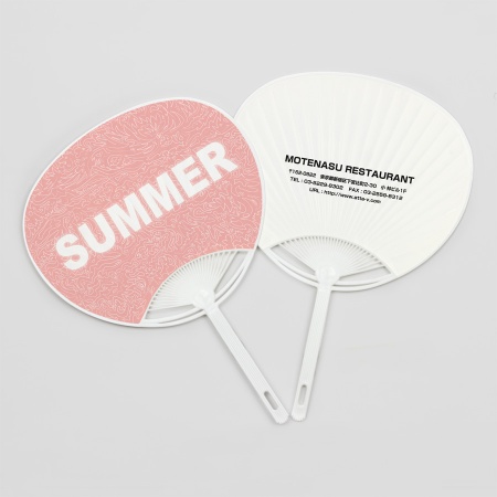 オリジナルうちわ SUMMER アートピンク デザイン付き 柄付きポリうちわ UCHIWA-51【attaにおまかせ】