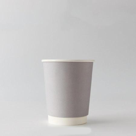断熱二重紙コップ カラーズ　グレイ 240ml(8オンス)　80mm口径 1,000個　※沖縄・離島 送料別途