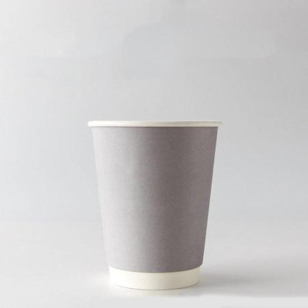 断熱二重紙コップ カラーズ　グレイ 360ml(12オンス)　90mm口径 1,000個　※沖縄・離島 送料別途