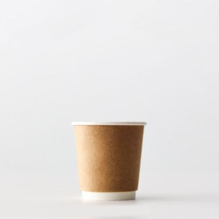 断熱クラフト二重紙コップ　クラフト 120ml(4オンス)　62mm口径 1,000個　※沖縄・離島 送料別途