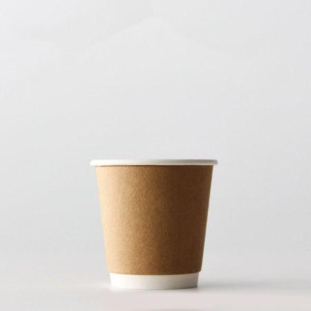 断熱クラフト二重紙コップ　クラフト 180ml(6オンス)　80mm口径 1,000個　※沖縄・離島 送料別途