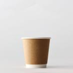 断熱クラフト二重紙コップ　クラフト 180ml(6オンス)　80mm口径 1,000個　※沖縄・離島 送料別途