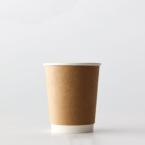 断熱クラフト二重紙コップ　クラフト 240ml(8オンス)　80mm口径 1,000個　※沖縄・離島 送料別途