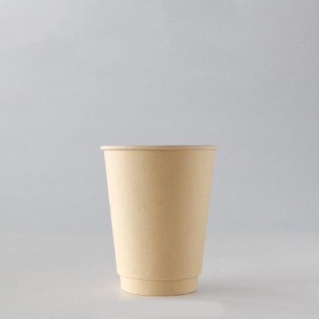 バガス二重紙コップ(PLAコート) 240ml(8オンス)　80mm口径 1,000個　※沖縄・離島 送料別途