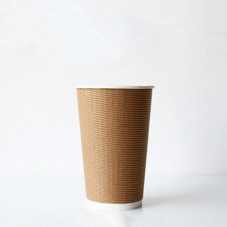 断熱エコクラフト二重紙コップ 480ml(16オンス)　90mm口径 500個　※沖縄・離島 送料別途