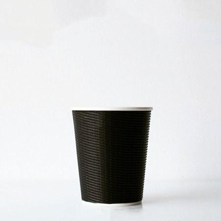 断熱エコBLACK二重紙コップ 240ml(8オンス)　80mm口径 1,000個　※沖縄・離島 送料別途