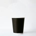 断熱エコBLACK二重紙コップ 240ml(8オンス)　80mm口径 1,000個　※沖縄・離島 送料別途