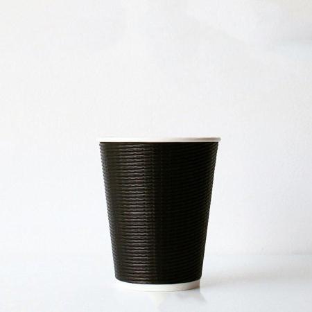 断熱エコBLACK二重紙コップ 360ml(12オンス)　90mm口径 1,000個　※沖縄・離島 送料別途