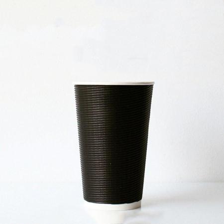 断熱エコBLACK二重紙コップ 480ml(16オンス)　90mm口径 500個　※沖縄・離島 送料別途