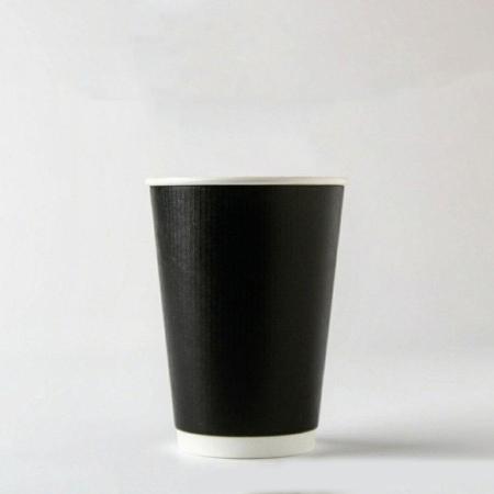 三重紙コップ(ブラック)　360ml(12オンス)　86mm口径 1,000個　※沖縄・離島 送料別途