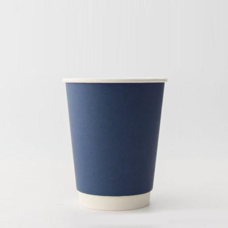 断熱二重紙コップ カラーズ　ネイビー 360ml(12オンス)　90mm口径 1,000個　※沖縄・離島 送料別途