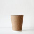 断熱エコクラフト二重紙コップ 360ml(12オンス)　90mm口径 1,000個　※沖縄・離島 送料別途