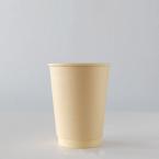 バガス二重紙コップ(PLAコート)  360ml(12オンス)　90mm口径 500個　※沖縄・離島 送料別途