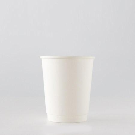 断熱二重紙コップ カラーズ　ホワイト 240ml(8オンス)　80mm口径 1,000個　※沖縄・離島 送料別途