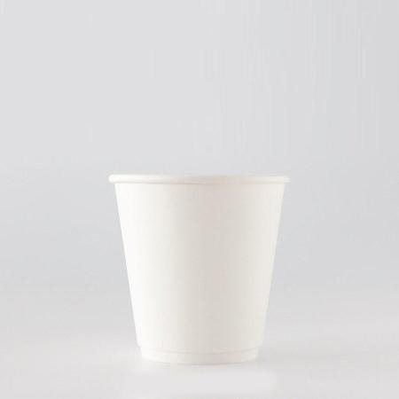 断熱二重紙コップ カラーズ　ホワイト 300ml(10オンス)　90mm口径 1,000個　※沖縄・離島 送料別途