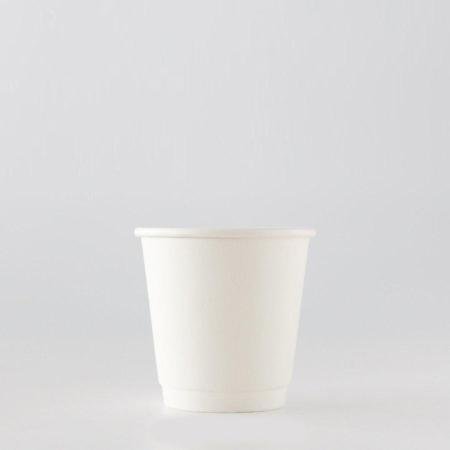 断熱二重紙コップ カラーズ　ホワイト 180ml(6オンス)　80mm口径 1,000個　※沖縄・離島 送料別途