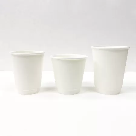 KMJ-240-WHTset｜断熱二重紙コップ+パルプリッド 240ml(8オンス) 1,000