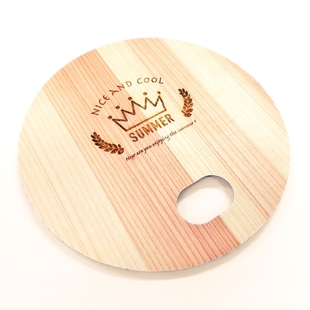 オーダー団扇 UCHIWA-89｜木製うちわ 丸型 少部数 片面印刷 1本から50本まで
